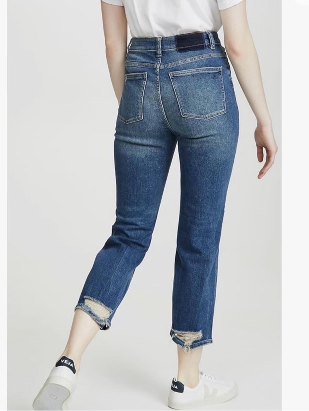 DL1961 Women’s Jerry High Rise Vintage Cropped Straight-Leg Jeans in Dark Blue - Picture 3 of 6